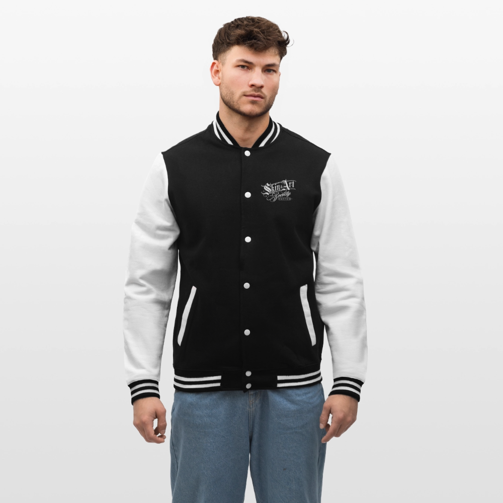 College-Sweatjacke - Schwarz/Weiß