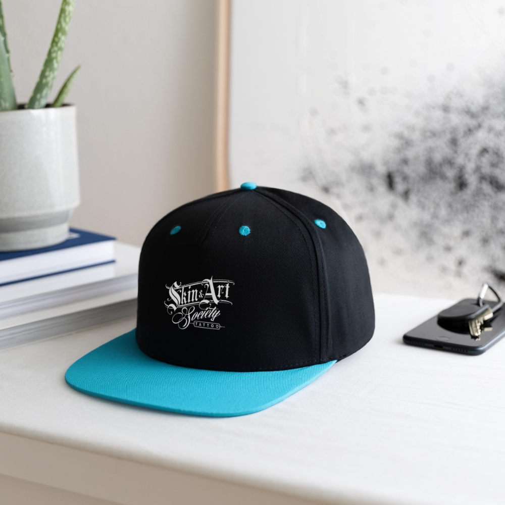Kontrast Snapback Cap - Schwarz/Türkis