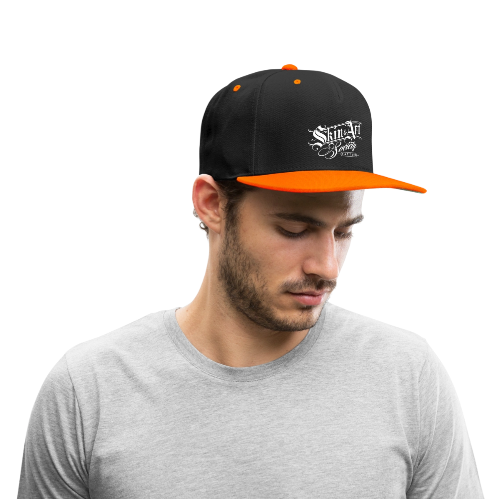 Kontrast Snapback Cap - Schwarz/Neonorange