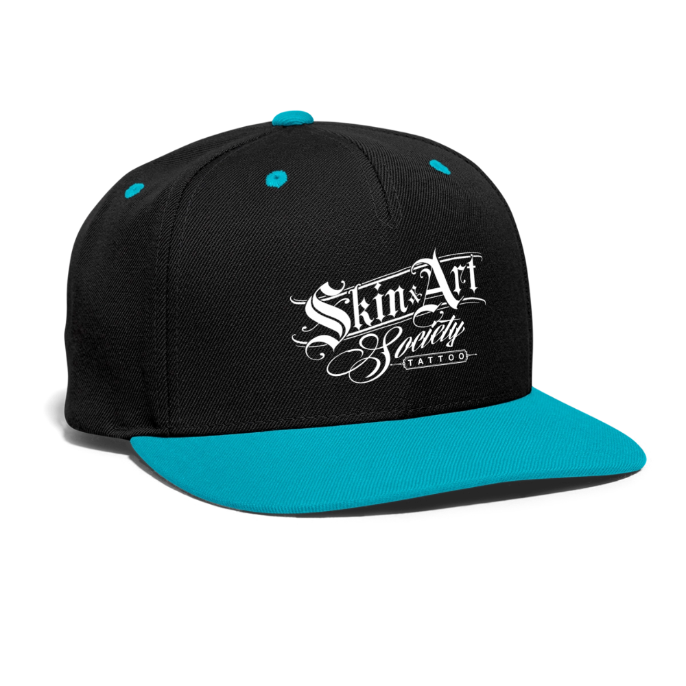 Kontrast Snapback Cap - Schwarz/Türkis