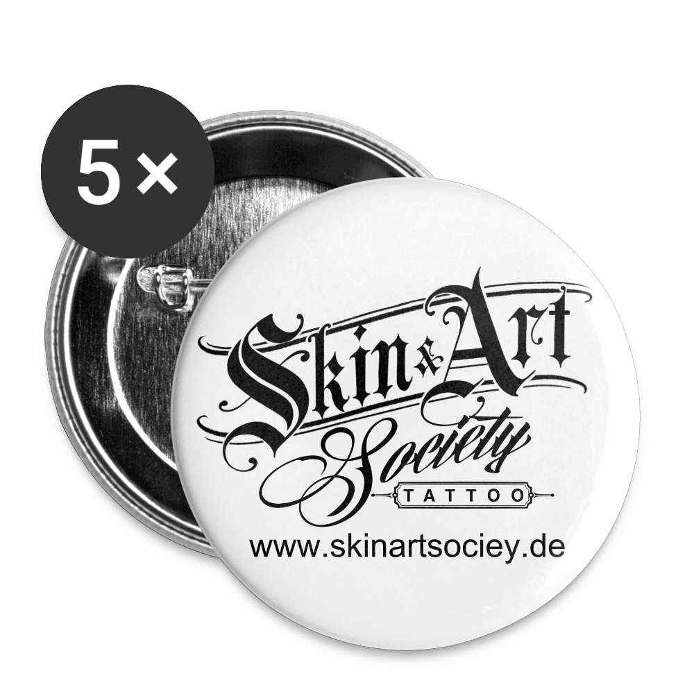 Buttons groß 56 mm (5er Pack) - Weiß