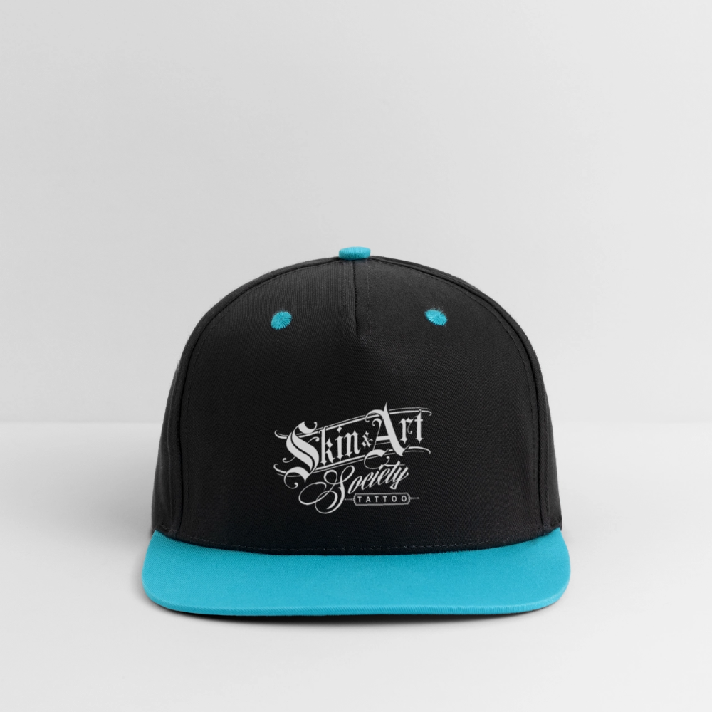 Kontrast Snapback Cap - Schwarz/Türkis