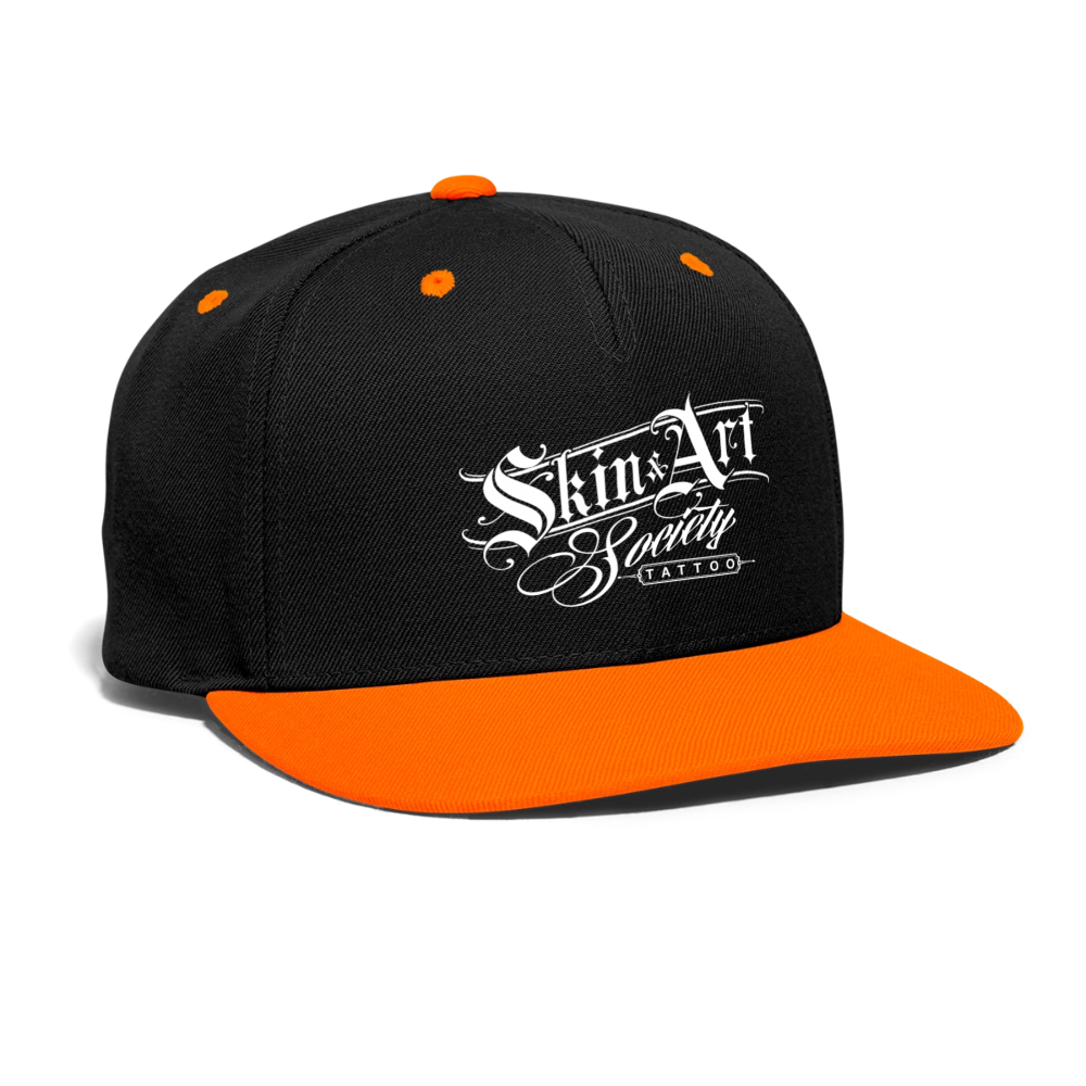 Kontrast Snapback Cap - Schwarz/Neonorange