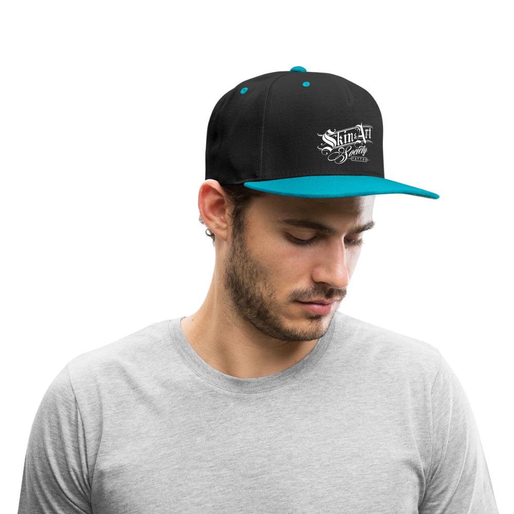 Kontrast Snapback Cap - Schwarz/Türkis