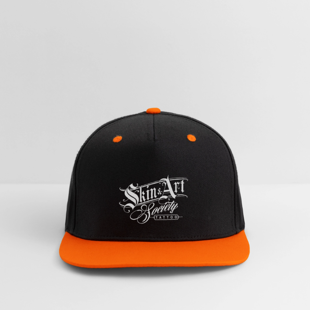 Kontrast Snapback Cap - Schwarz/Neonorange