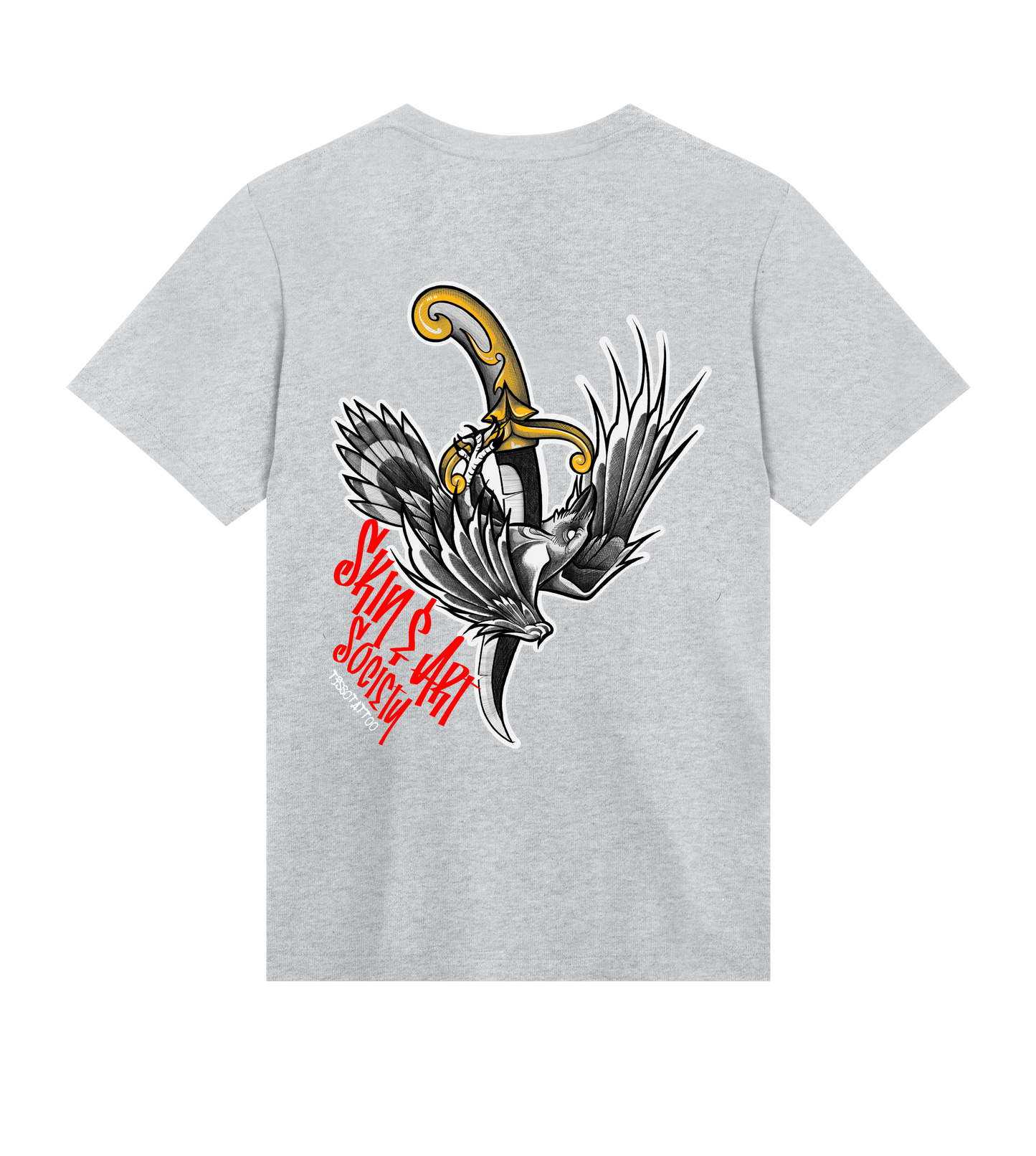 "Raven and Dagger" Tattoo Design T-Shirt Herren