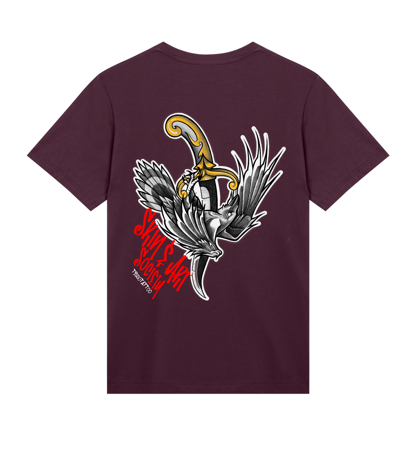 "Raven and Dagger" Tattoo Design T-Shirt Herren