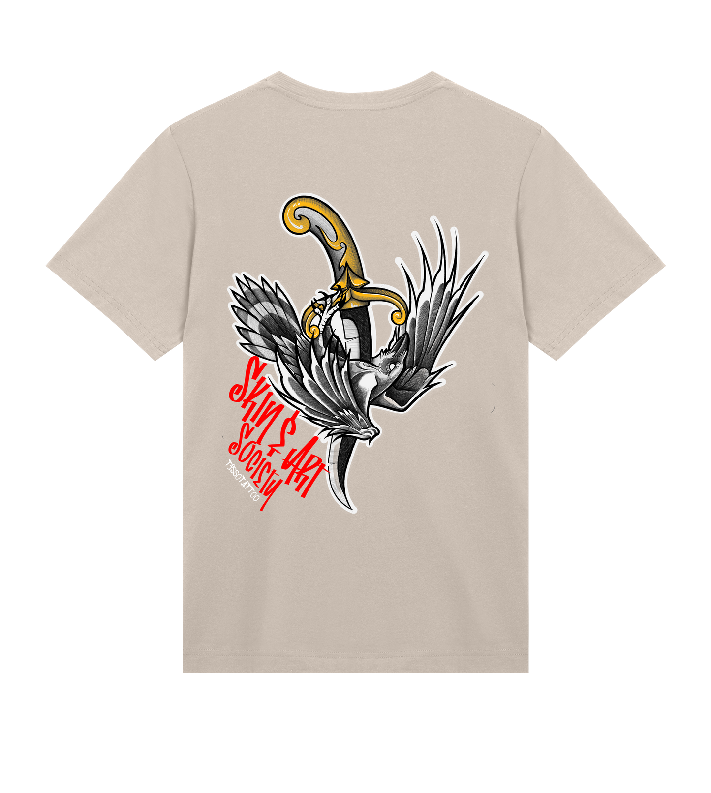 "Raven and Dagger" Tattoo Design T-Shirt Herren