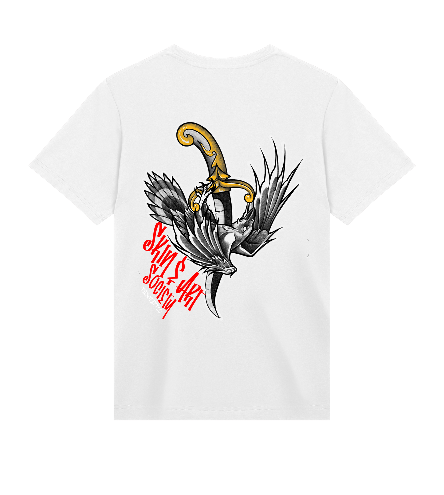"Raven and Dagger" Tattoo Design T-Shirt Herren